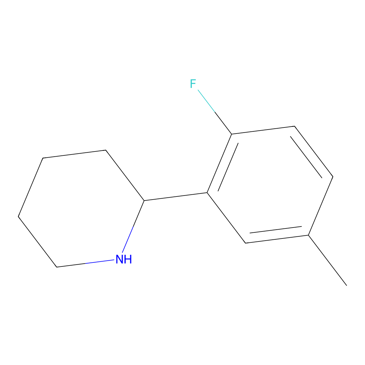 2-(2-Fluoro-5-methylphenyl)piperidine molecular structure, CAS 1270414-42-0