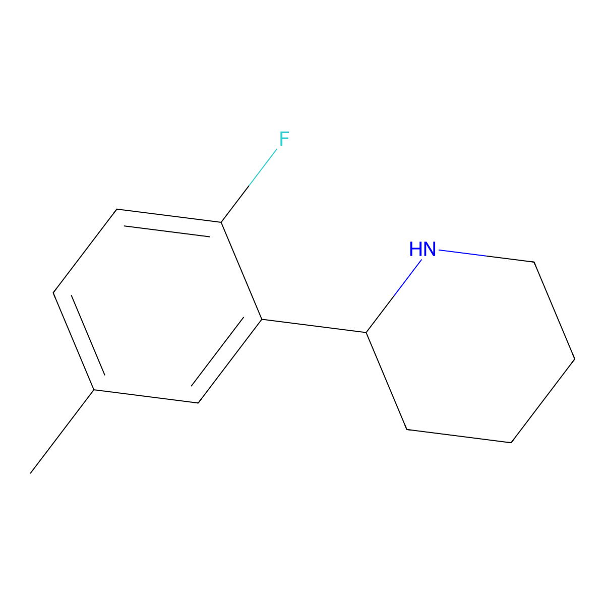 2-(2-Fluoro-5-methylphenyl)piperidine molecular structure, CAS 1270414-42-0