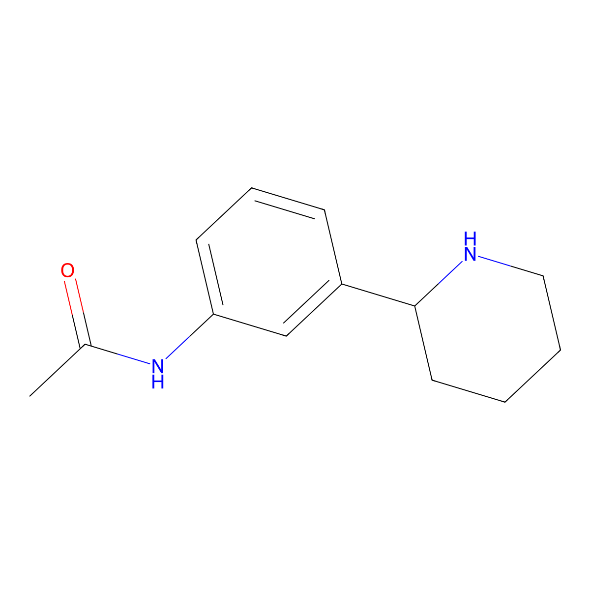 N-(3-(Piperidin-2-yl)phenyl)acetamide molecular structure, CAS 1270414-79-3