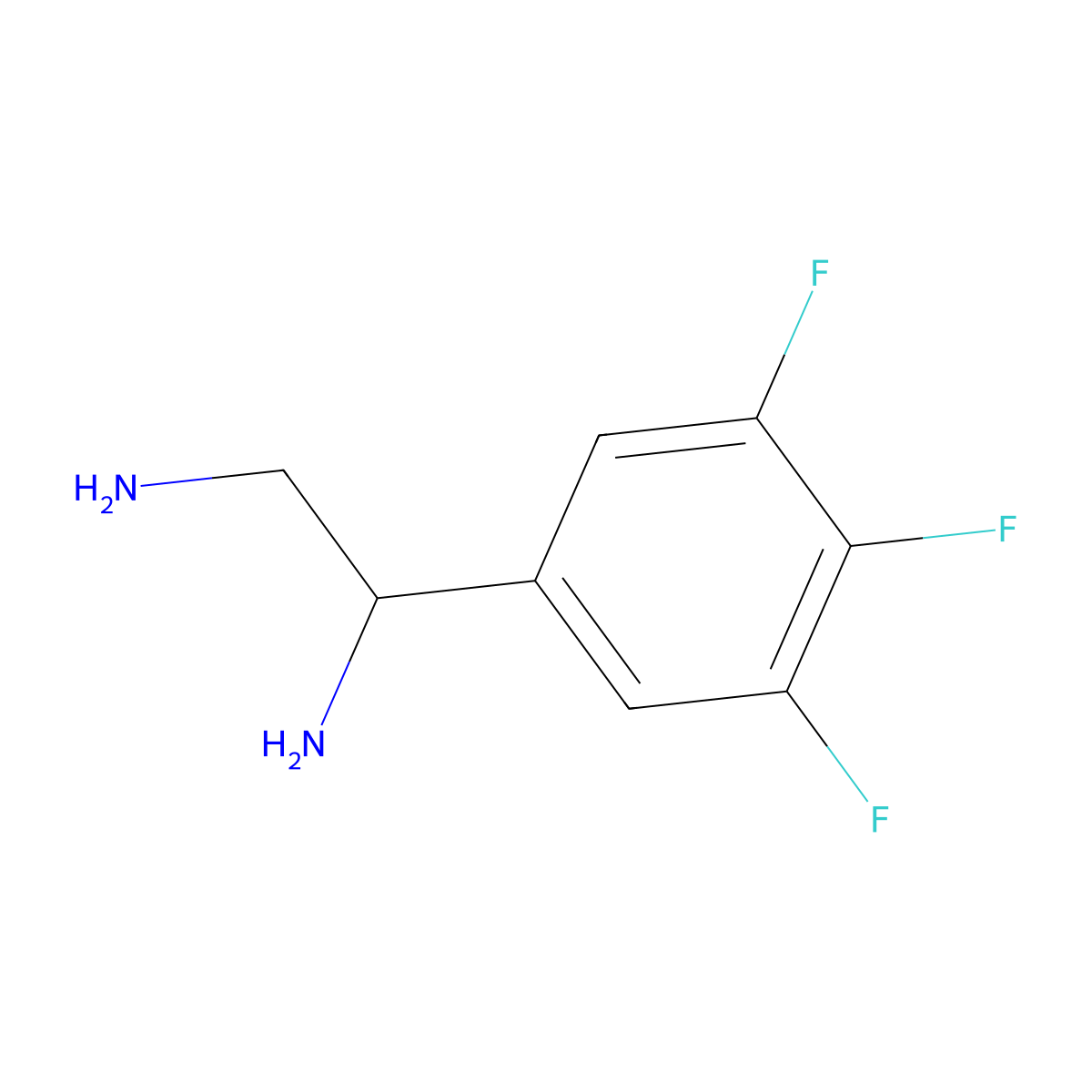 1-(3,4,5-Trifluorophenyl)ethane-1,2-diamine molecular structure, CAS 1270415-31-0