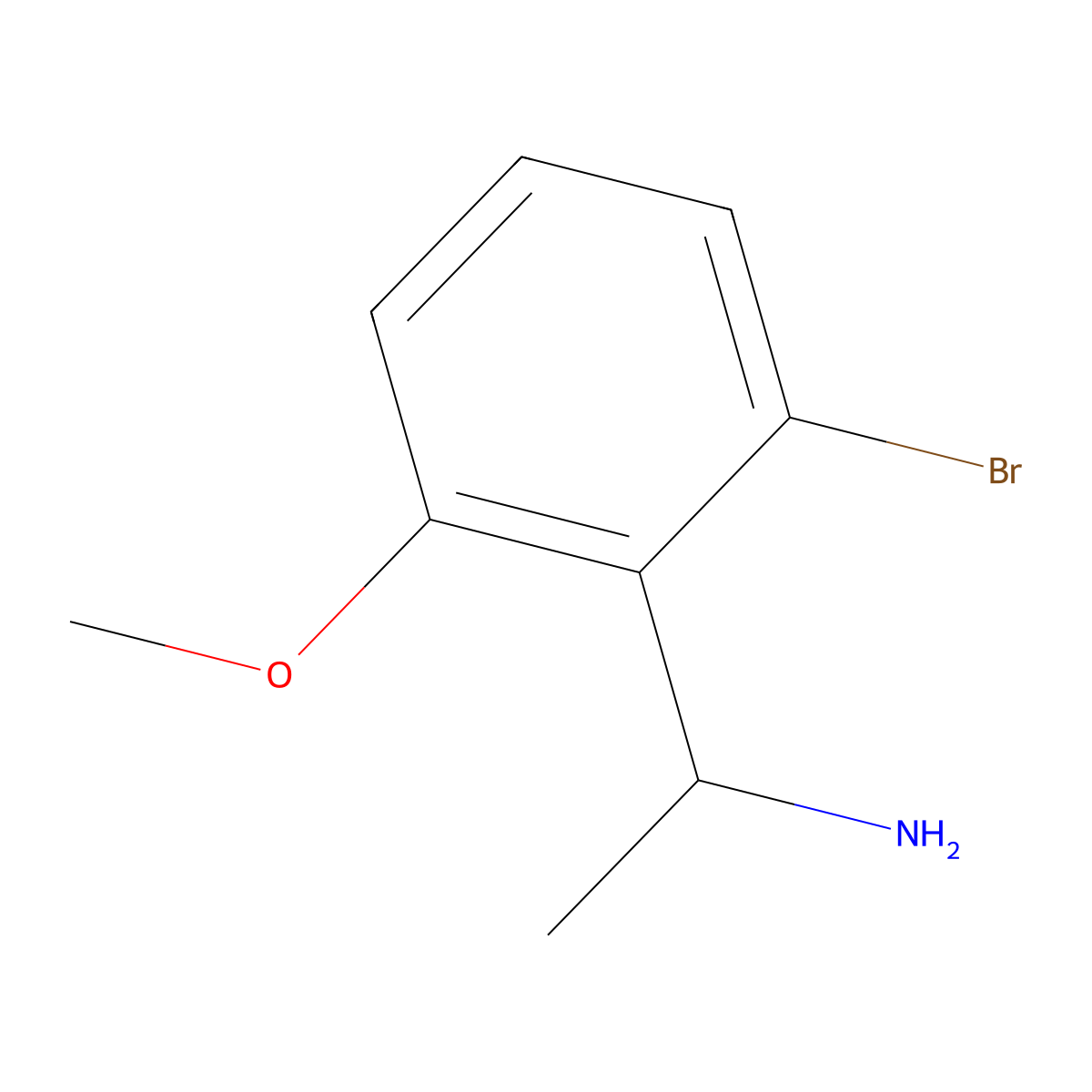 1-(2-Bromo-6-methoxyphenyl)ethan-1-amine molecular structure, CAS 1270415-59-2