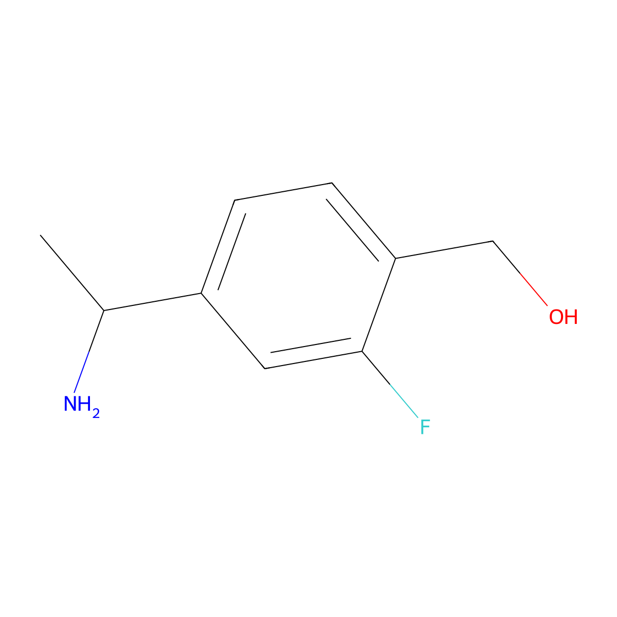 (4-(1-Aminoethyl)-2-fluorophenyl)methanol molecular structure, CAS 1270415-66-1