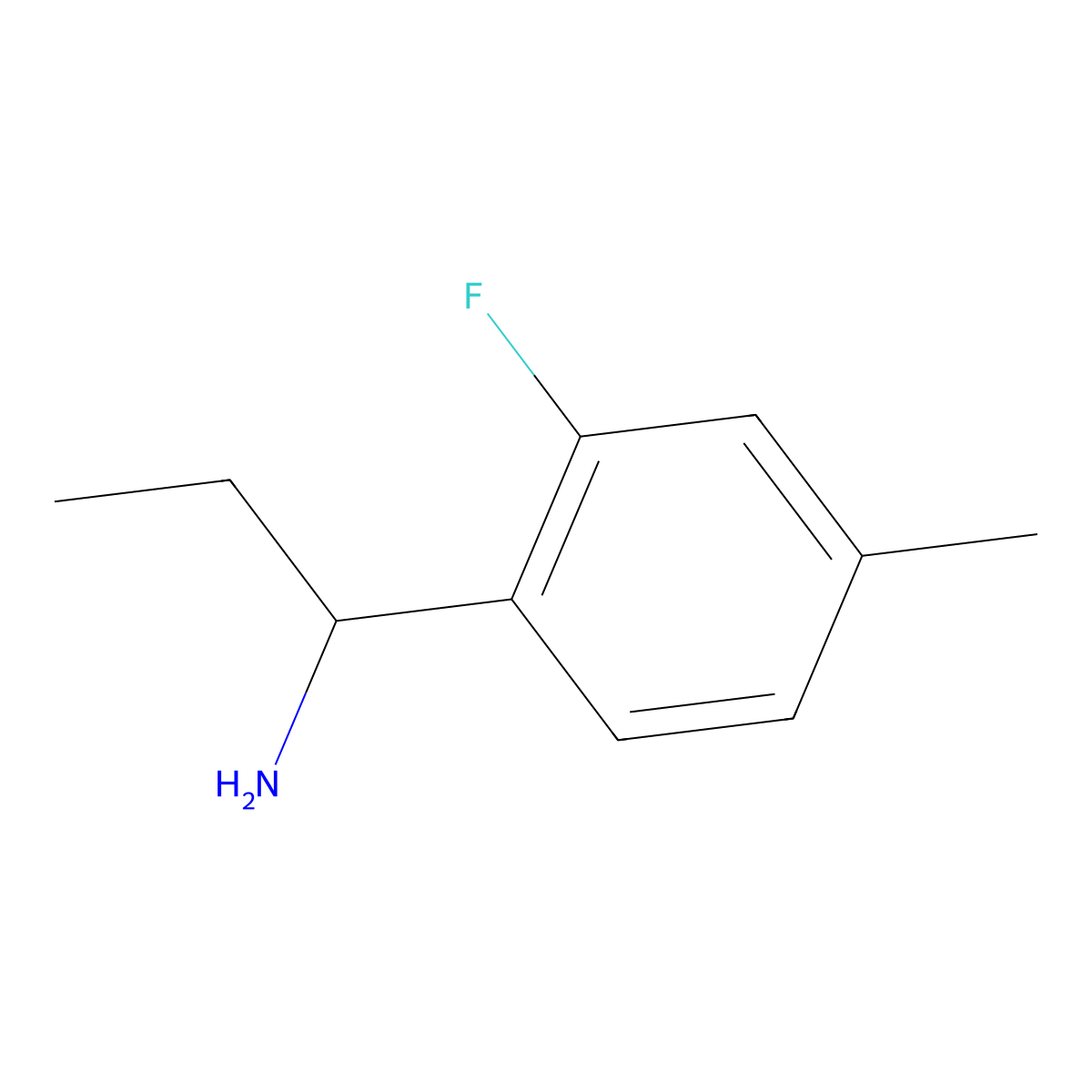 1-(2-Fluoro-4-methylphenyl)propan-1-amine molecular structure, CAS 1270416-44-8