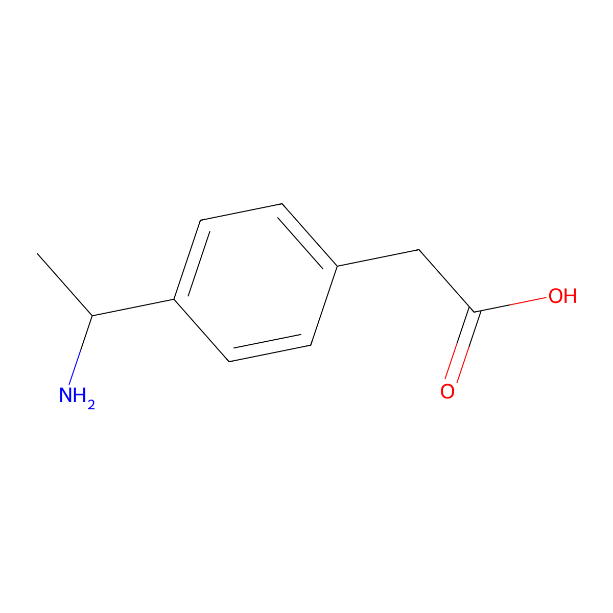 2-[4-(1-Aminoethyl)phenyl]acetic acid molecular structure, CAS 1270416-82-4