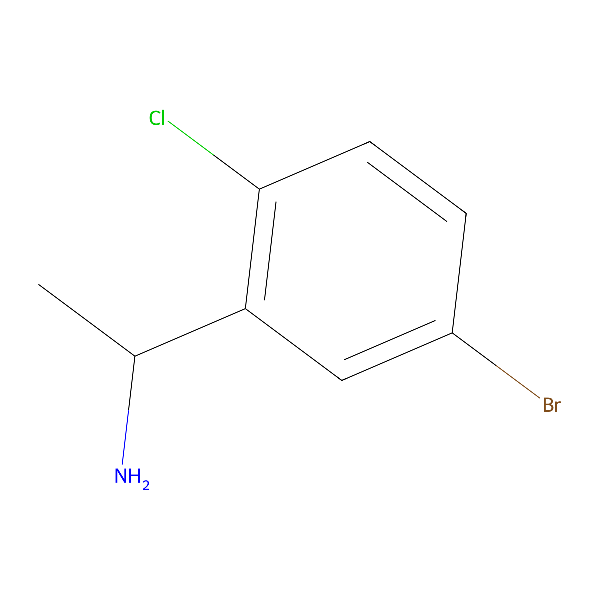 1-(5-Bromo-2-chlorophenyl)ethan-1-amine molecular structure, CAS 1270416-97-1