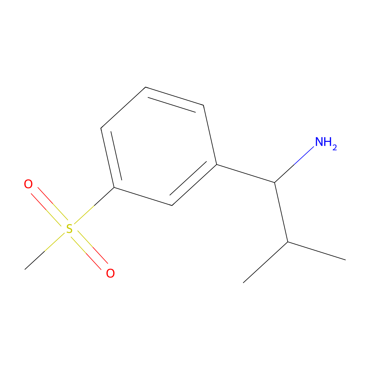 2-Methyl-1-(3-(methylsulfonyl)phenyl)propan-1-amine molecular structure, CAS 1270417-61-2