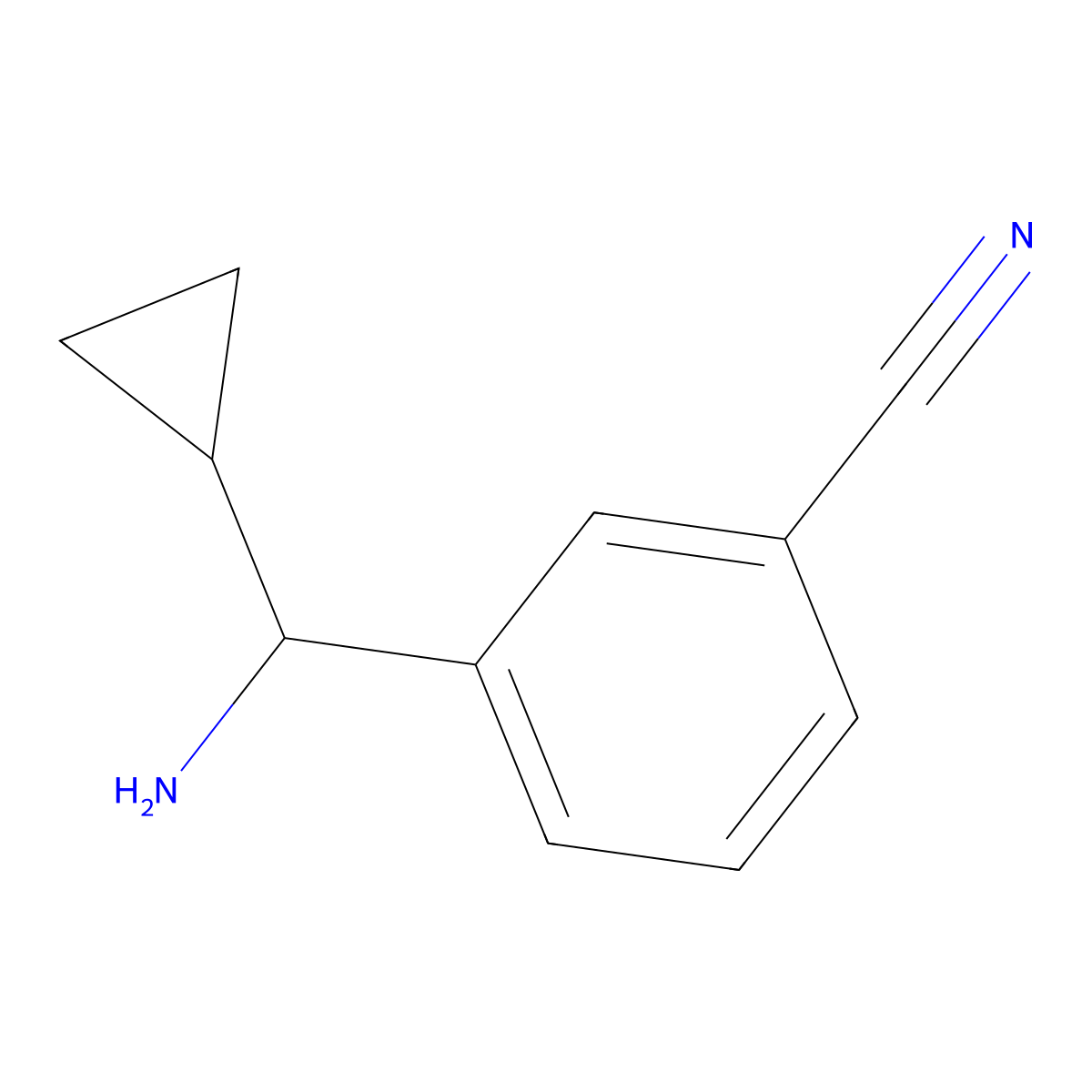 3-(Amino(cyclopropyl)methyl)benzonitrile molecular structure, CAS 1270418-02-4