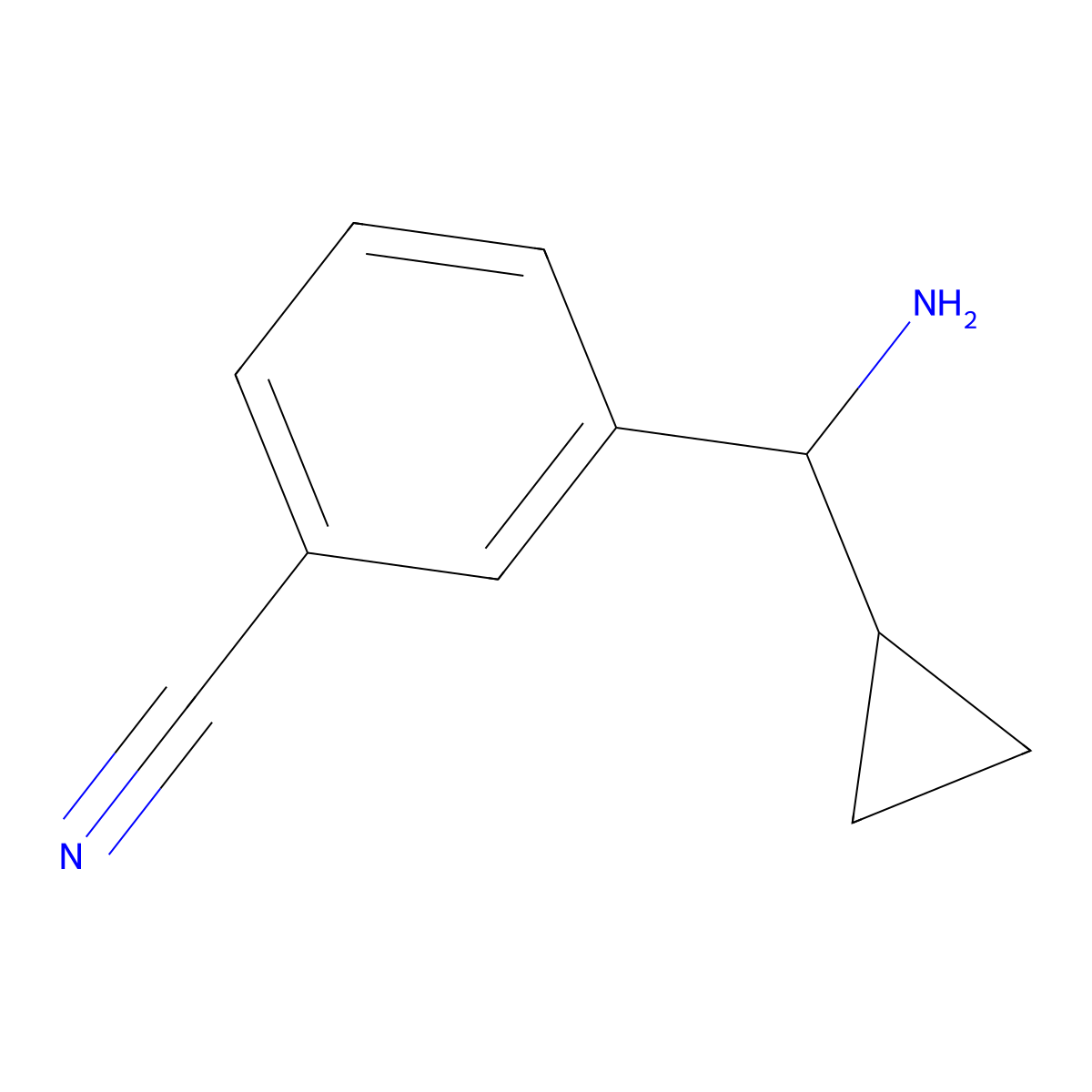 3-(Amino(cyclopropyl)methyl)benzonitrile molecular structure, CAS 1270418-02-4
