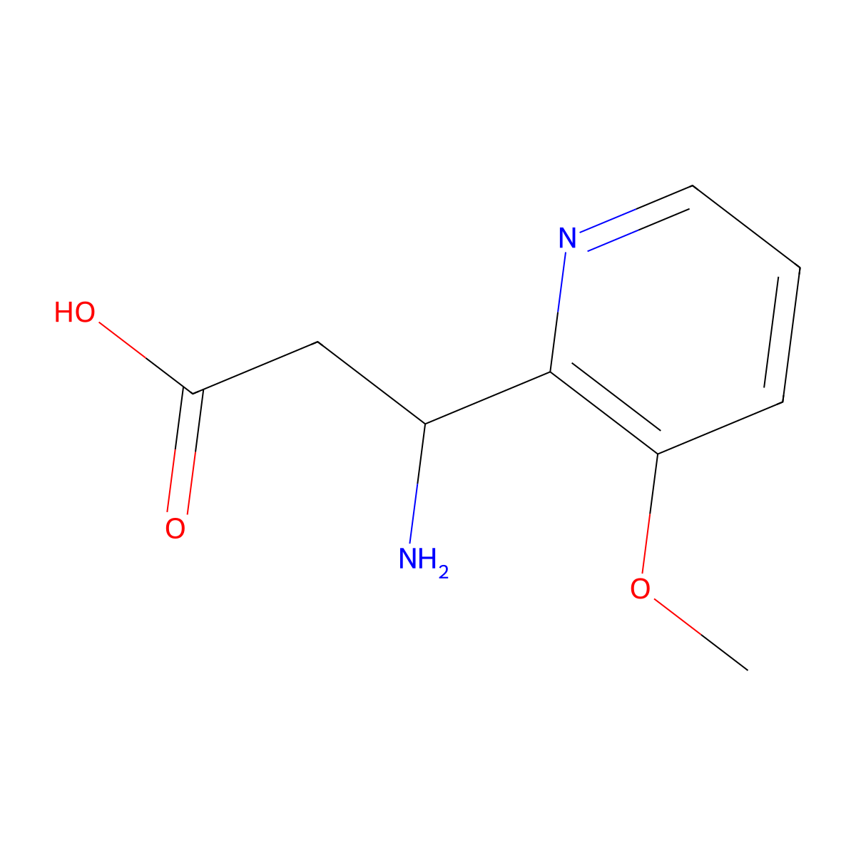 3-Amino-3-(3-methoxypyridin-2-yl)propanoic acid molecular structure, CAS 1270418-20-6