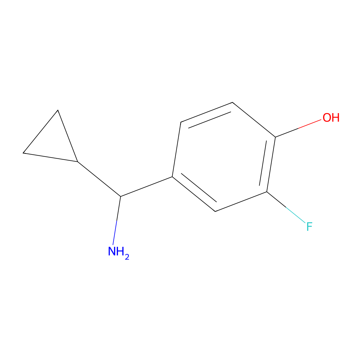 4-[Amino(cyclopropyl)methyl]-2-fluorophenol molecular structure, CAS 1270418-22-8