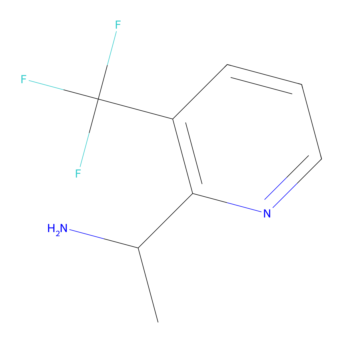 1-[3-(Trifluoromethyl)pyridin-2-yl]ethan-1-amine molecular structure, CAS 1270418-28-4
