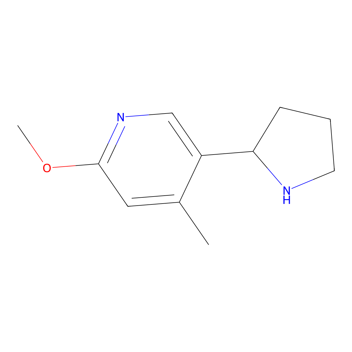 2-Methoxy-4-methyl-5-(pyrrolidin-2-yl)pyridine molecular structure, CAS 1270418-41-1