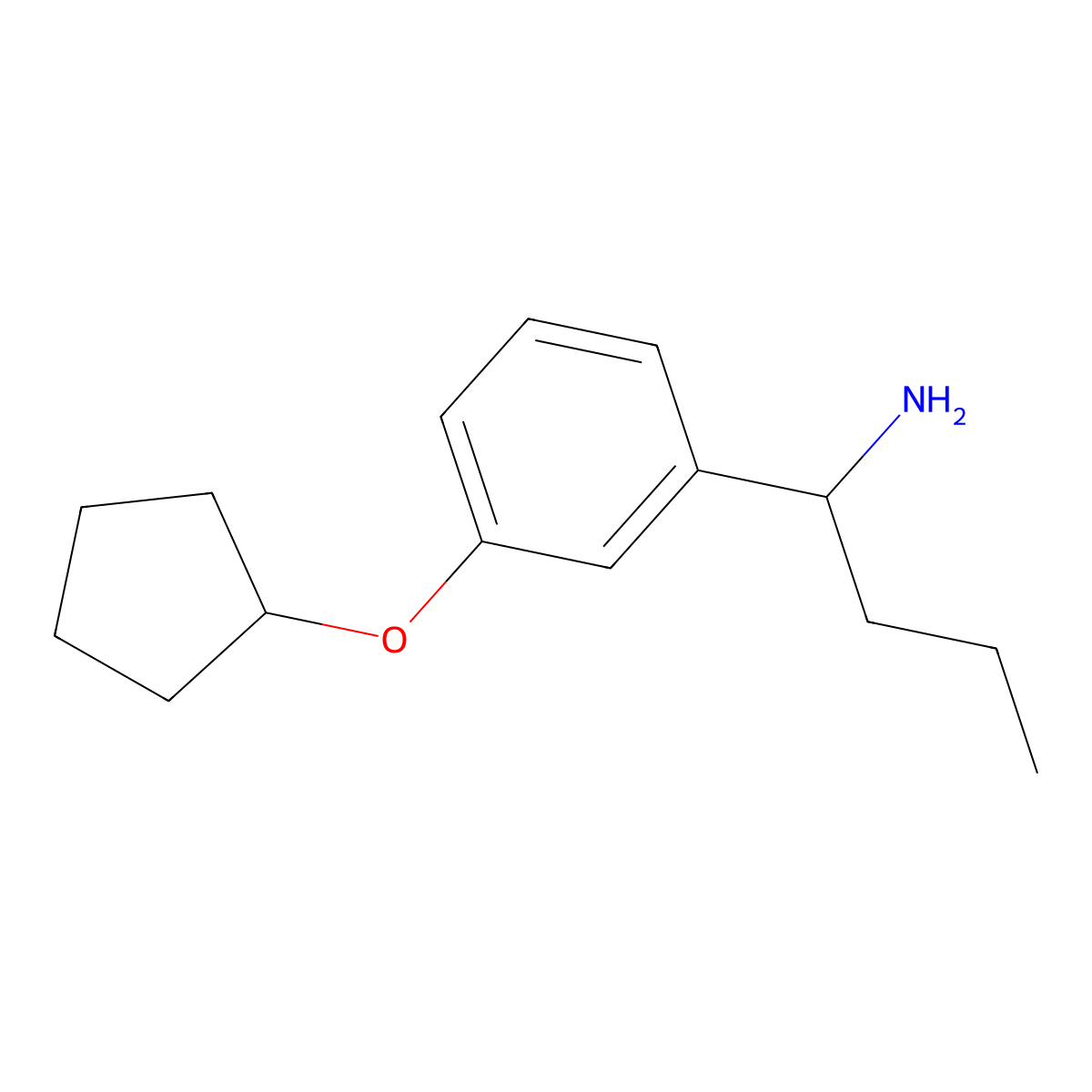 1-(3-Cyclopentyloxyphenyl)butylamine molecular structure, CAS 1270418-56-8