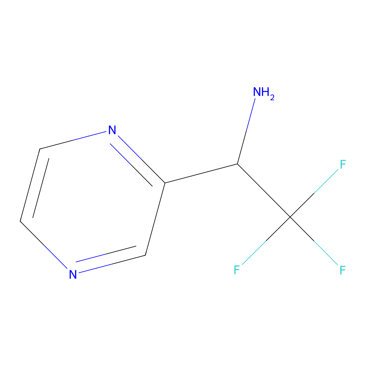 2,2,2-Trifluoro-1-(pyrazin-2-yl)ethan-1-amine molecular structure, CAS 1270419-51-6