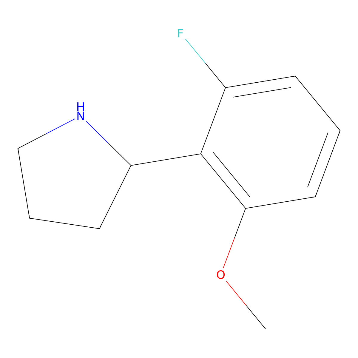 2-(2-Fluoro-6-methoxyphenyl)pyrrolidine molecular structure, CAS 1270419-60-7