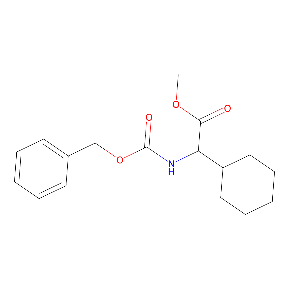 Methyl (R)-2-(((benzyloxy)carbonyl)amino)-2-cyclohexylacetate molecular structure, CAS 127042-68-6