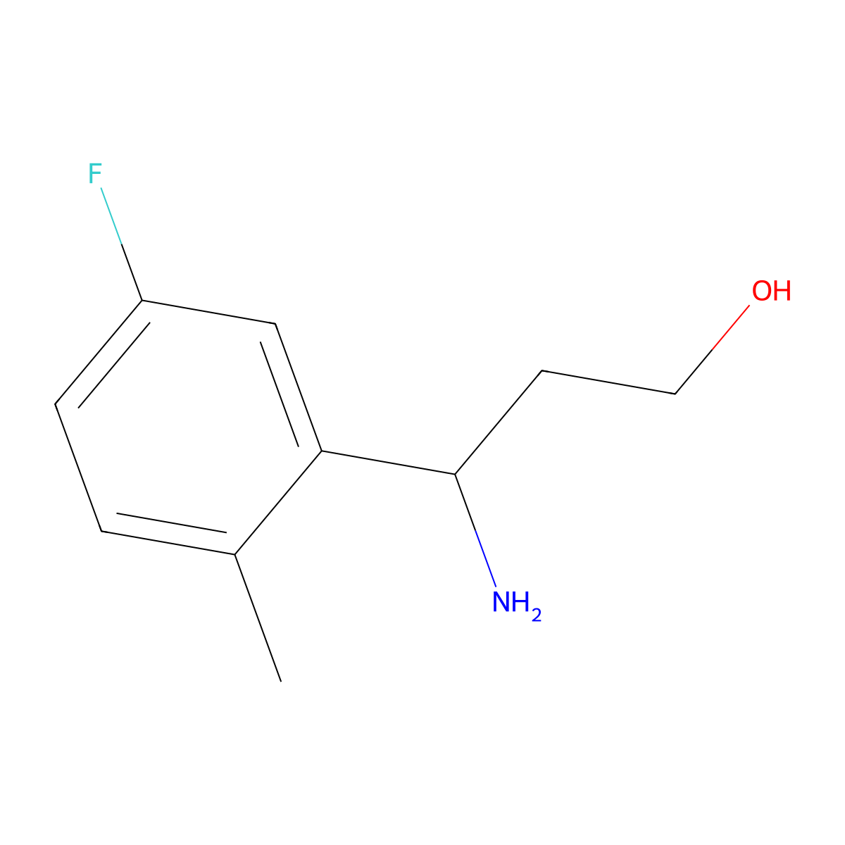 3-Amino-3-(5-fluoro-2-methylphenyl)propan-1-ol molecular structure, CAS 1270420-20-6