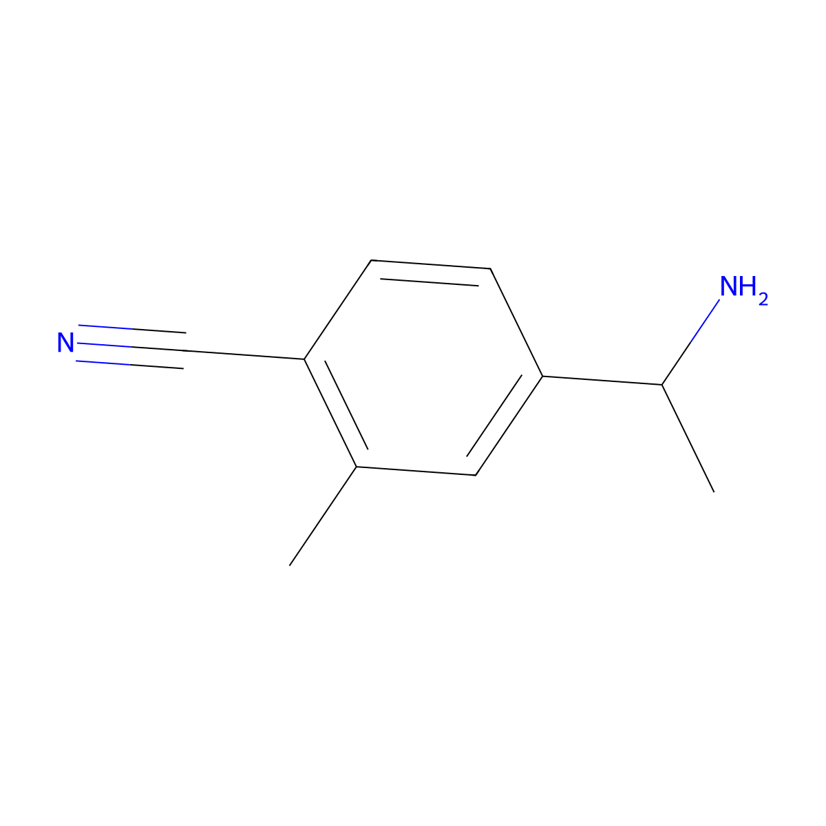 4-(1-Aminoethyl)-2-methylbenzonitrile molecular structure, CAS 1270420-24-0