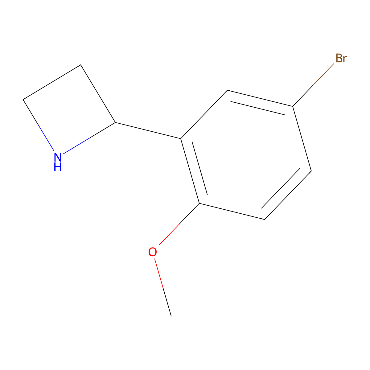 2-(5-Bromo-2-methoxyphenyl)azetidine molecular structure, CAS 1270420-50-2