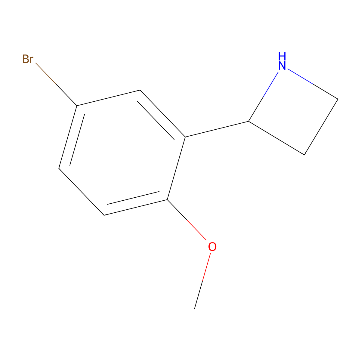 2-(5-Bromo-2-methoxyphenyl)azetidine molecular structure, CAS 1270420-50-2