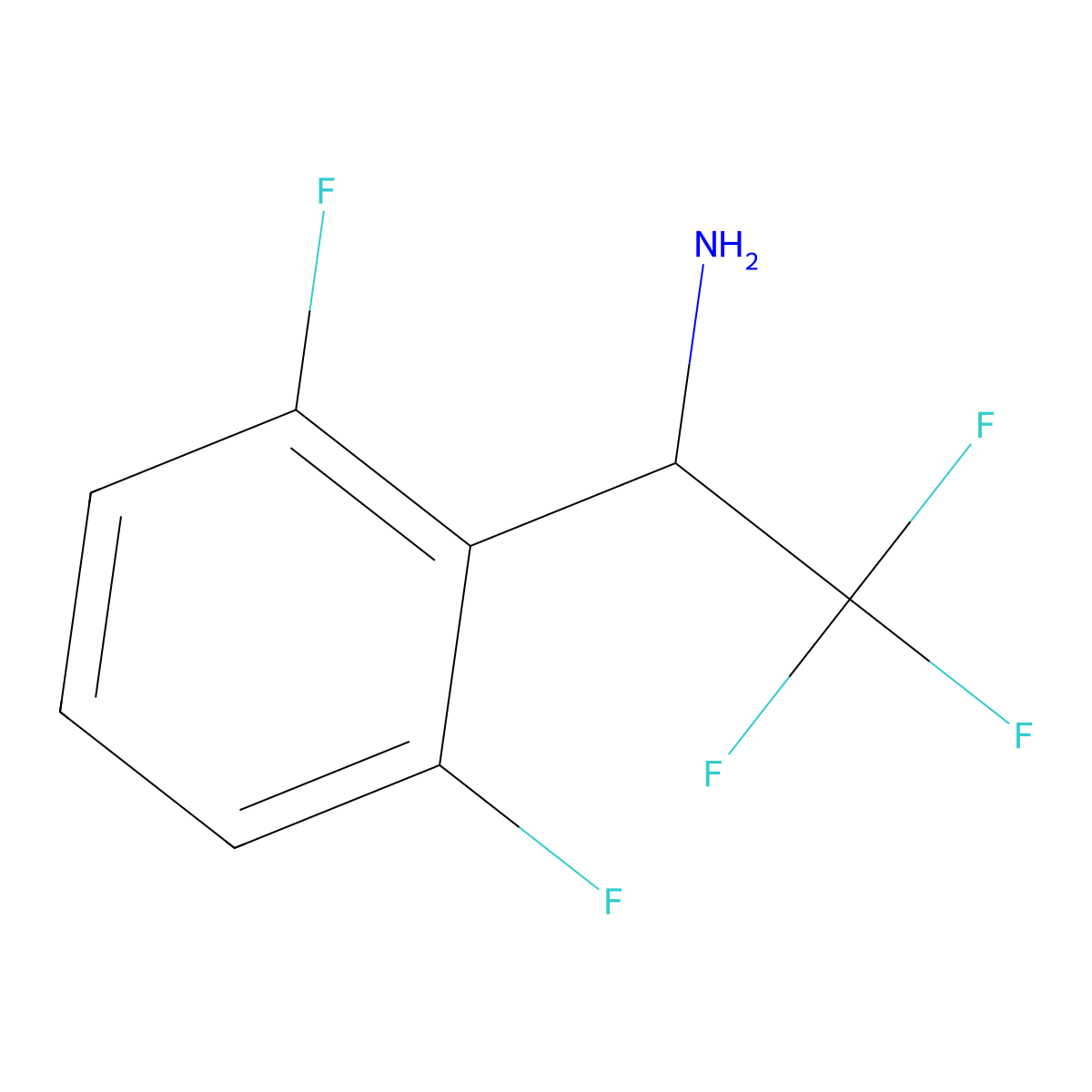 1-(2,6-Difluorophenyl)-2,2,2-trifluoroethan-1-amine molecular structure, CAS 1270420-63-7