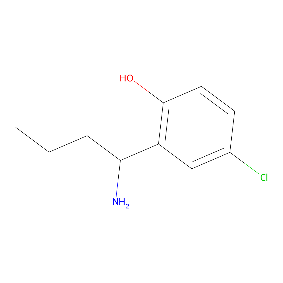 2-(1-Aminobutyl)-4-chlorophenol molecular structure, CAS 1270420-89-7