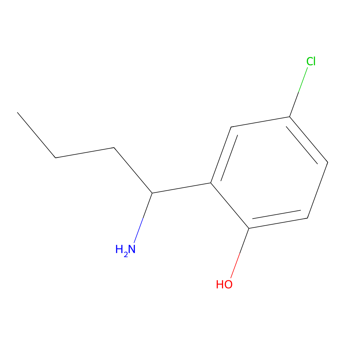2-(1-Aminobutyl)-4-chlorophenol molecular structure, CAS 1270420-89-7