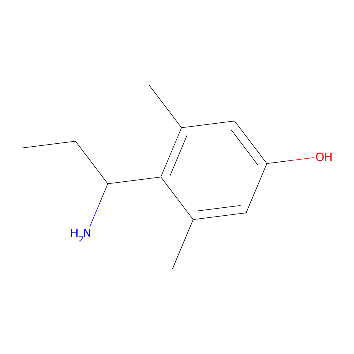 4-(1-Aminopropyl)-3,5-dimethylphenol molecular structure, CAS 1270420-99-9
