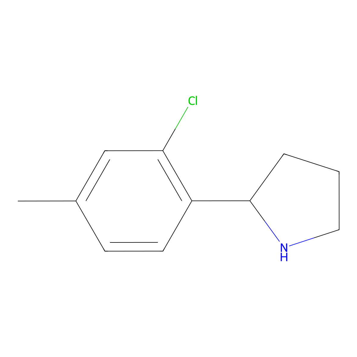 2-(2-Chloro-4-methylphenyl)pyrrolidine molecular structure, CAS 1270421-64-1