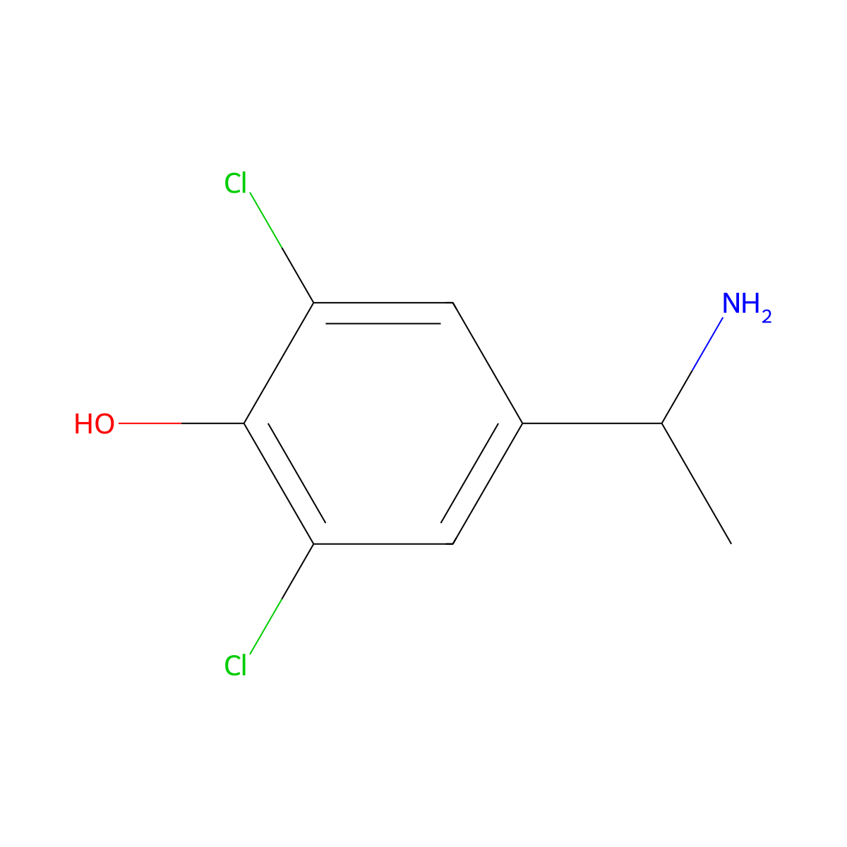4-(1-Aminoethyl)-2,6-dichlorophenol molecular structure, CAS 1270421-72-1