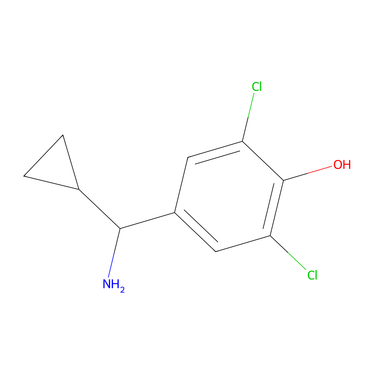 4-[Amino(cyclopropyl)methyl]-2,6-dichlorophenol molecular structure, CAS 1270421-73-2