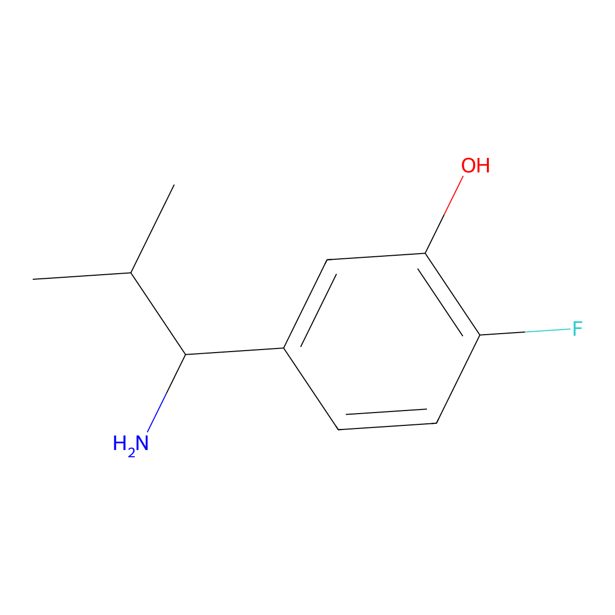 5-(1-Amino-2-methylpropyl)-2-fluorophenol molecular structure, CAS 1270421-83-4