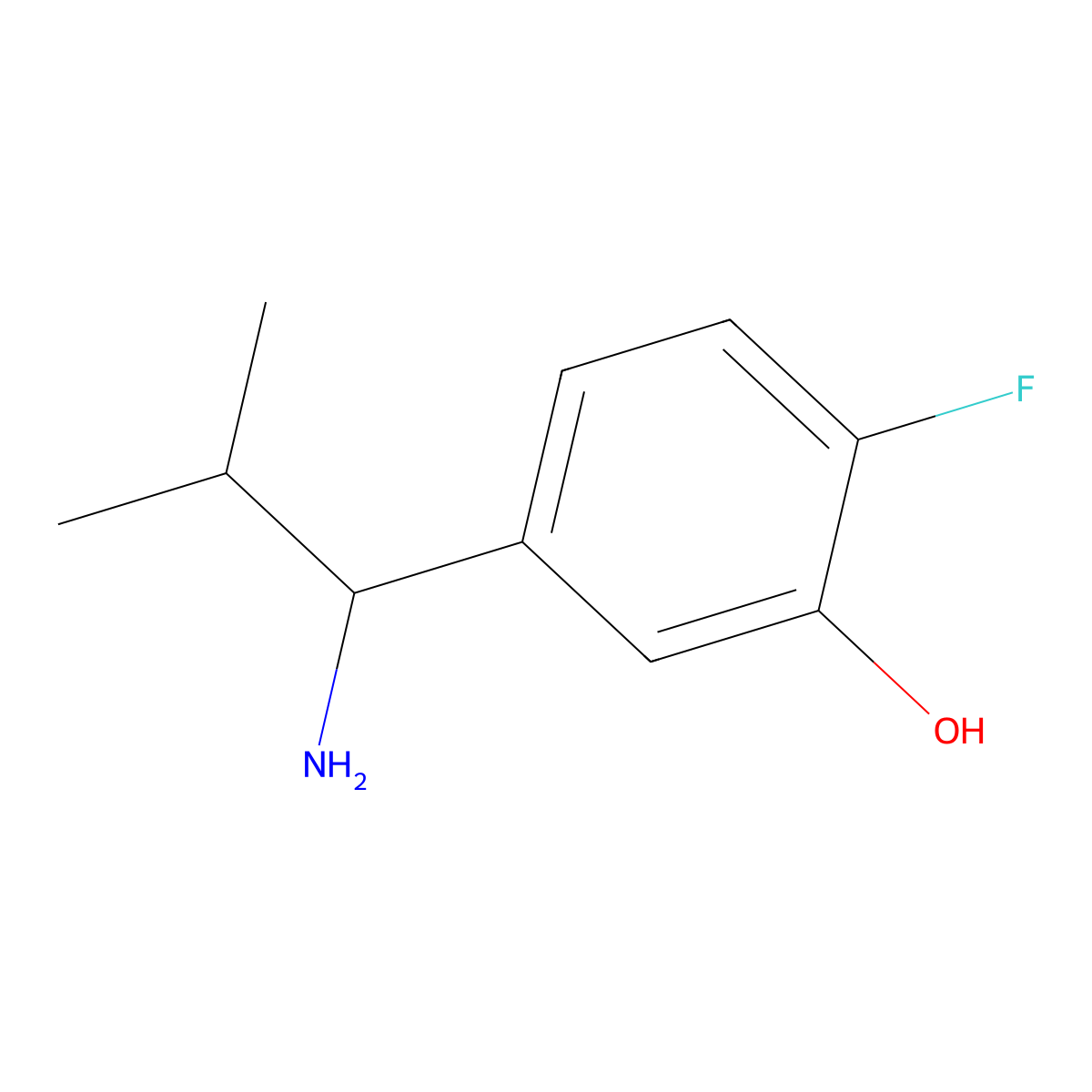 5-(1-Amino-2-methylpropyl)-2-fluorophenol molecular structure, CAS 1270421-83-4