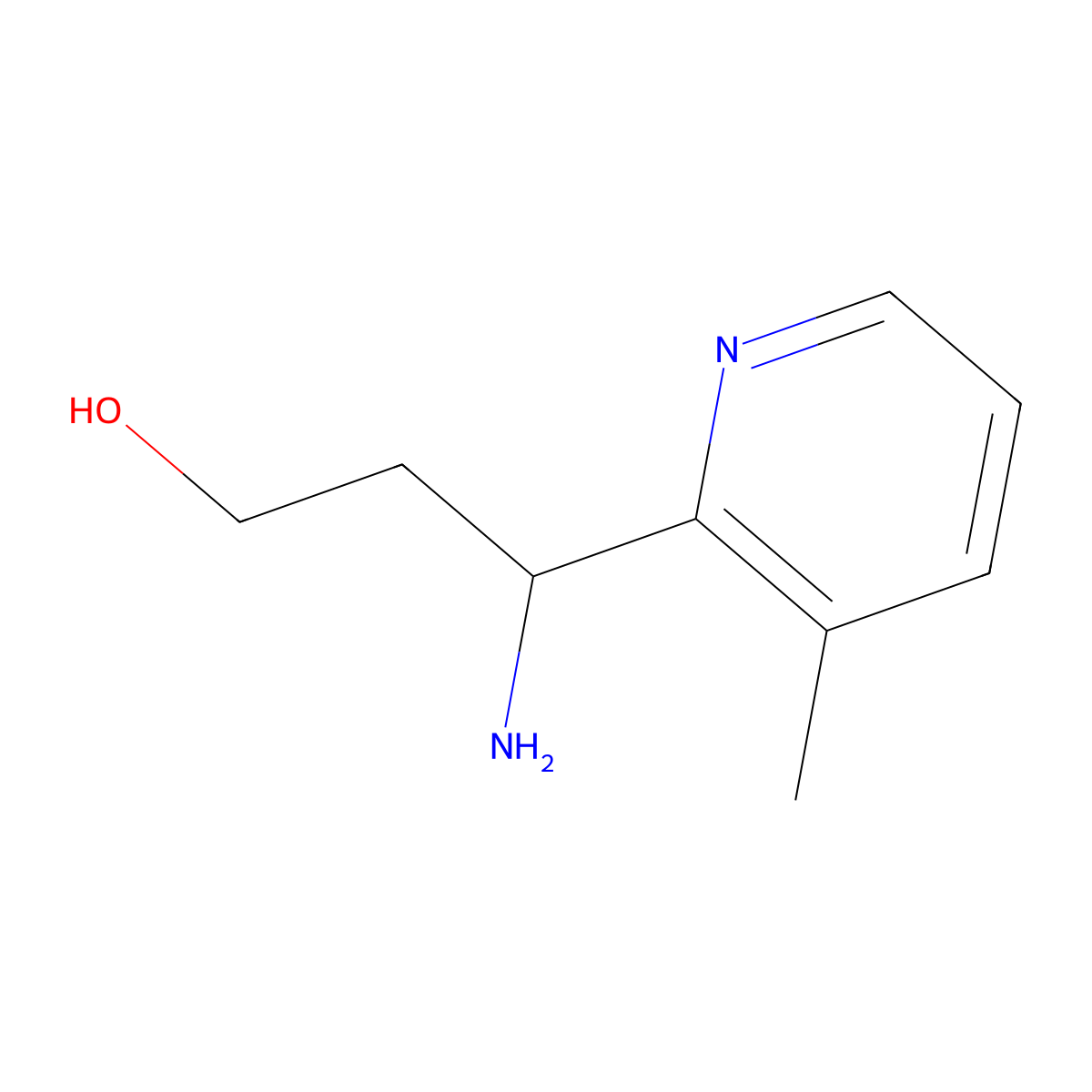 3-Amino-3-(3-methylpyridin-2-yl)propan-1-ol molecular structure, CAS 1270422-36-0