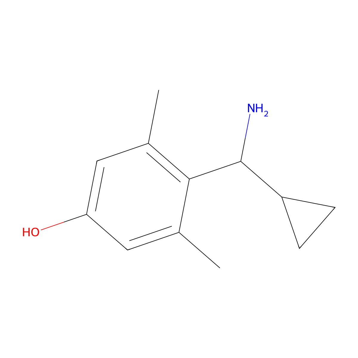 4-[Amino(cyclopropyl)methyl]-3,5-dimethylphenol molecular structure, CAS 1270422-98-4