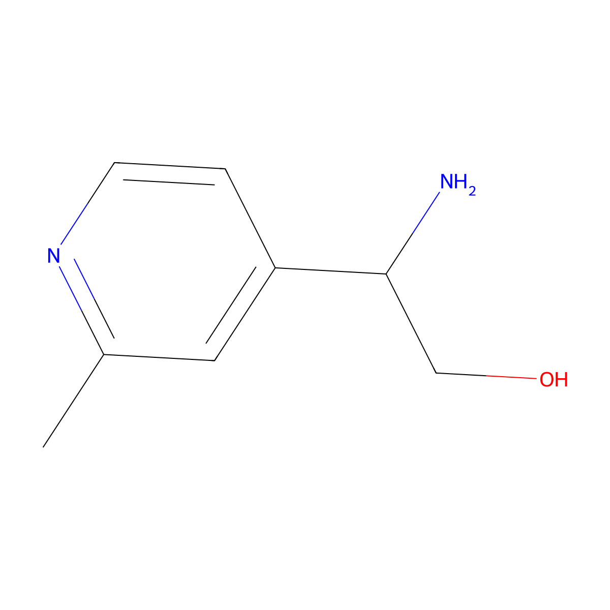 2-Amino-2-(2-methylpyridin-4-yl)ethan-1-ol molecular structure, CAS 1270423-70-5