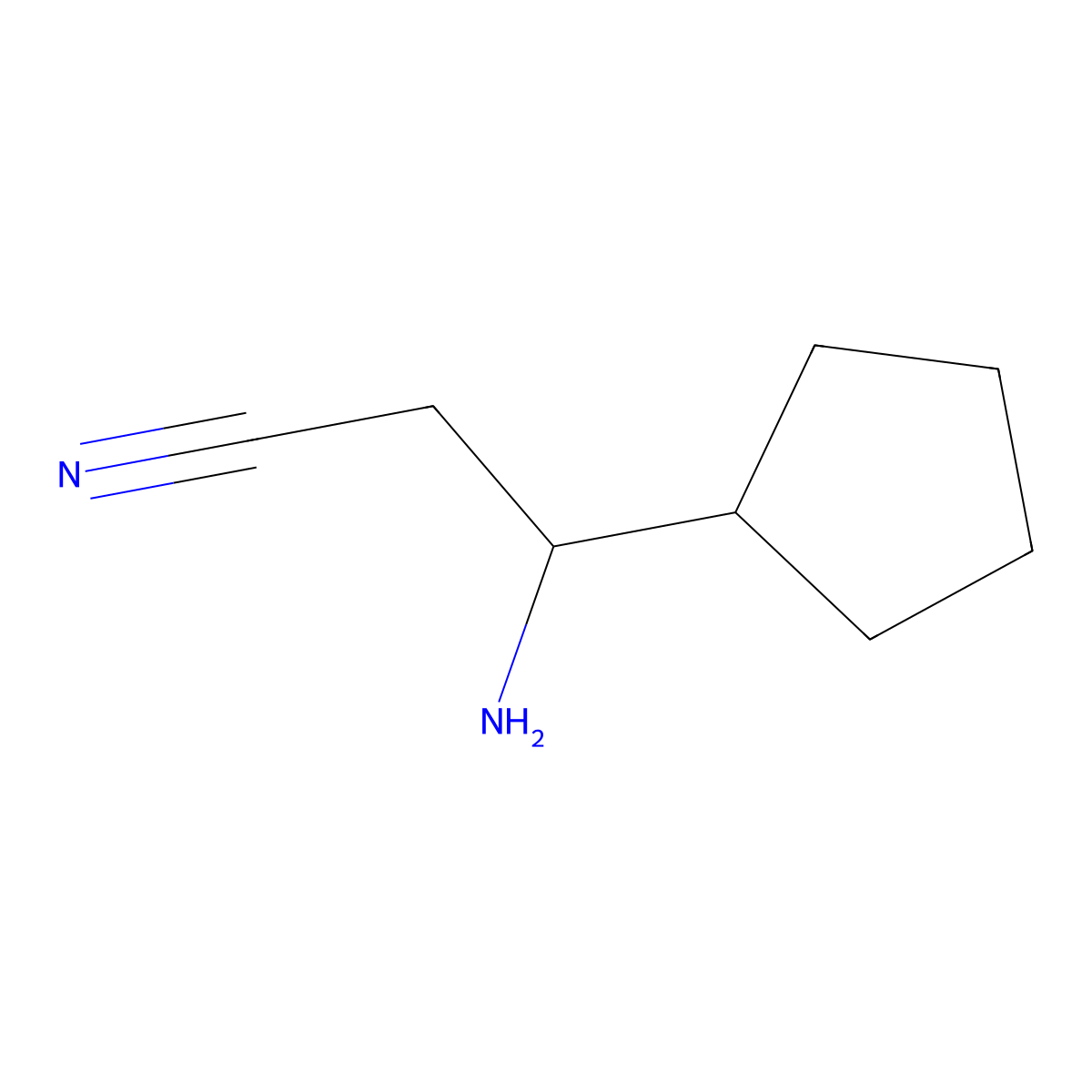 3-Amino-3-cyclopentylpropanenitrile molecular structure, CAS 1270424-30-0