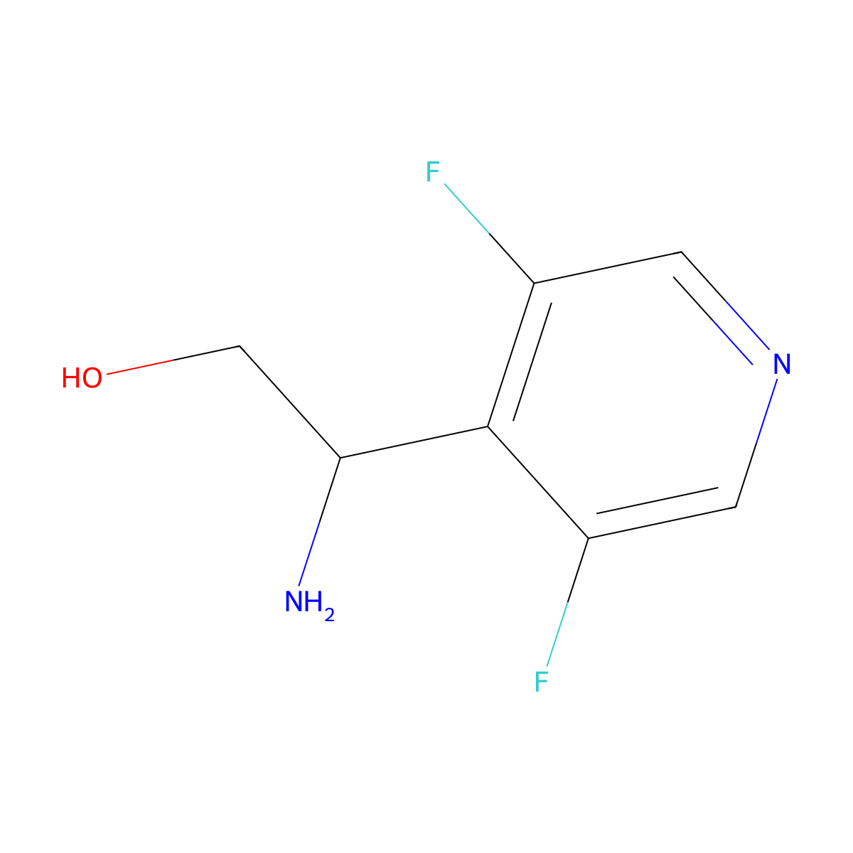 2-Amino-2-(3,5-difluoropyridin-4-yl)ethan-1-ol molecular structure, CAS 1270428-94-8