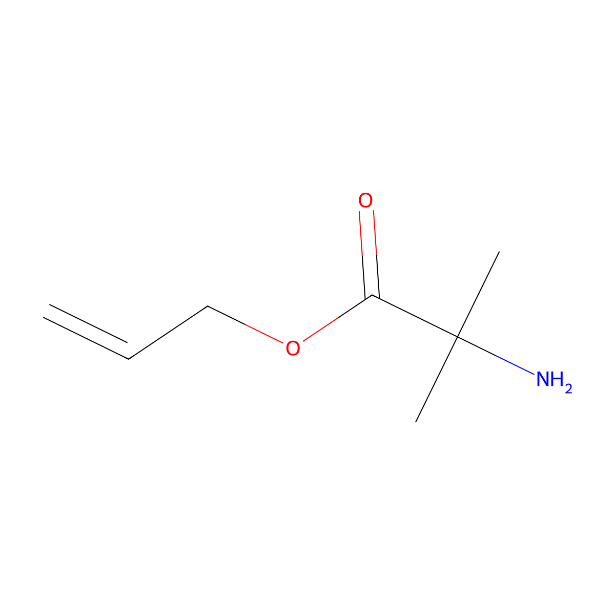 Prop-2-EN-1-YL 2-amino-2-methylpropanoate molecular structure, CAS 127043-34-9