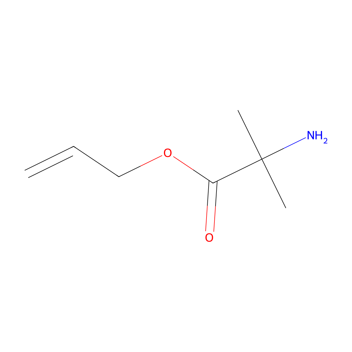 Prop-2-EN-1-YL 2-amino-2-methylpropanoate molecular structure, CAS 127043-34-9