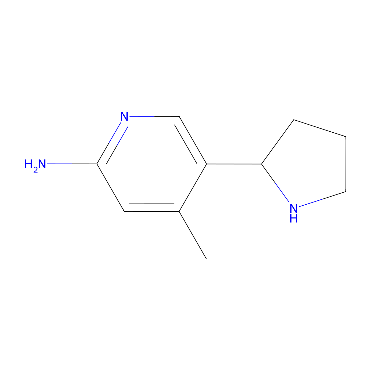 4-Methyl-5-(pyrrolidin-2-yl)pyridin-2-amine molecular structure, CAS 1270431-81-6