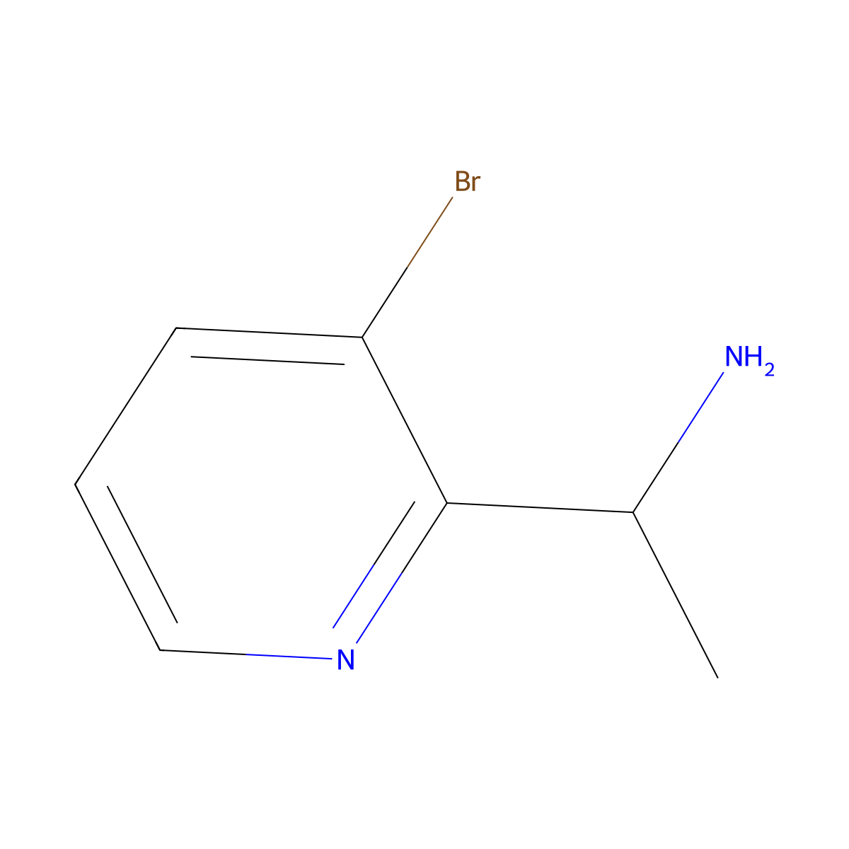 1-(3-Bromopyridin-2-yl)ethanamine molecular structure, CAS 1270431-88-3