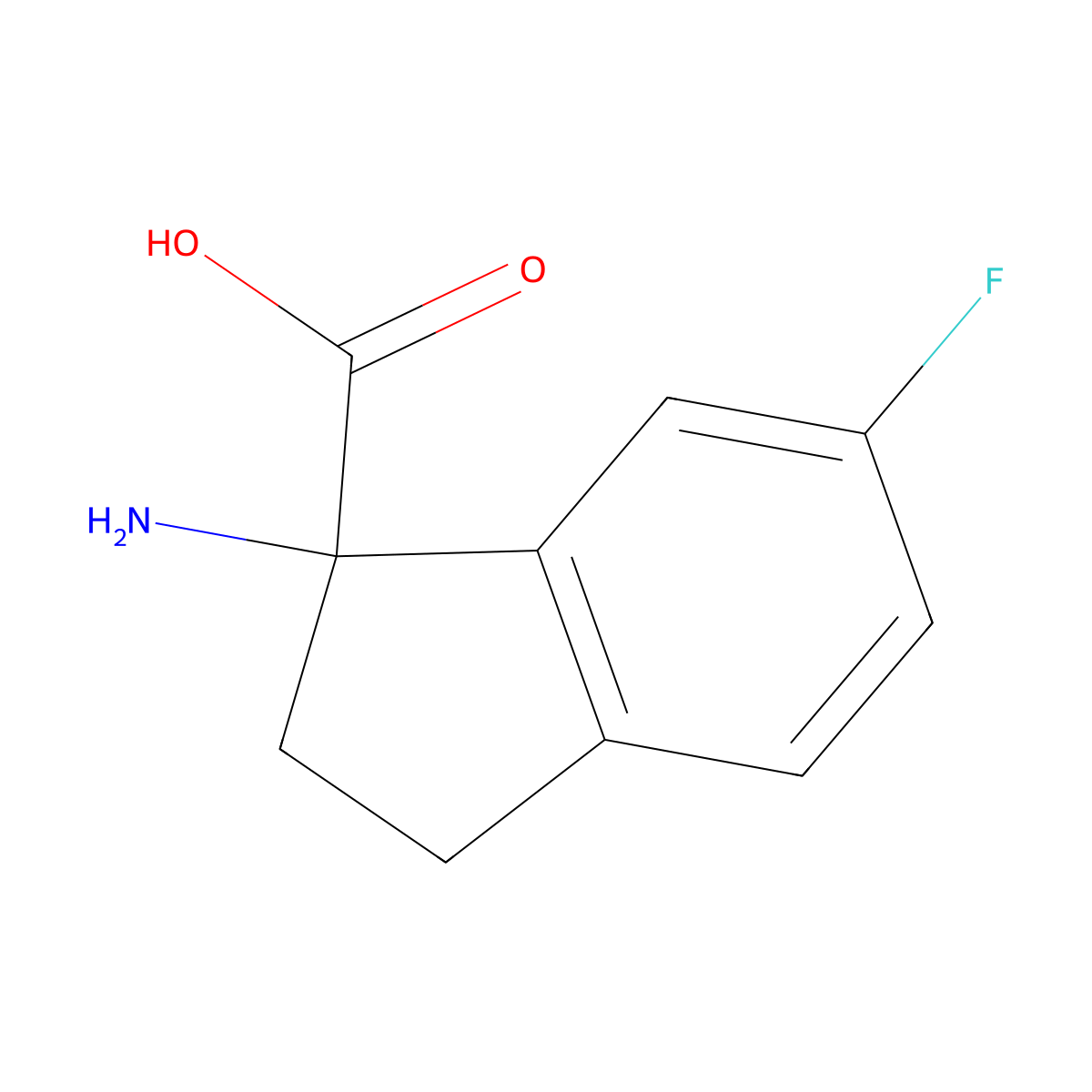 1-Amino-6-fluoro-2,3-dihydro-1H-indene-1-carboxylic acid molecular structure, CAS 1270433-43-6