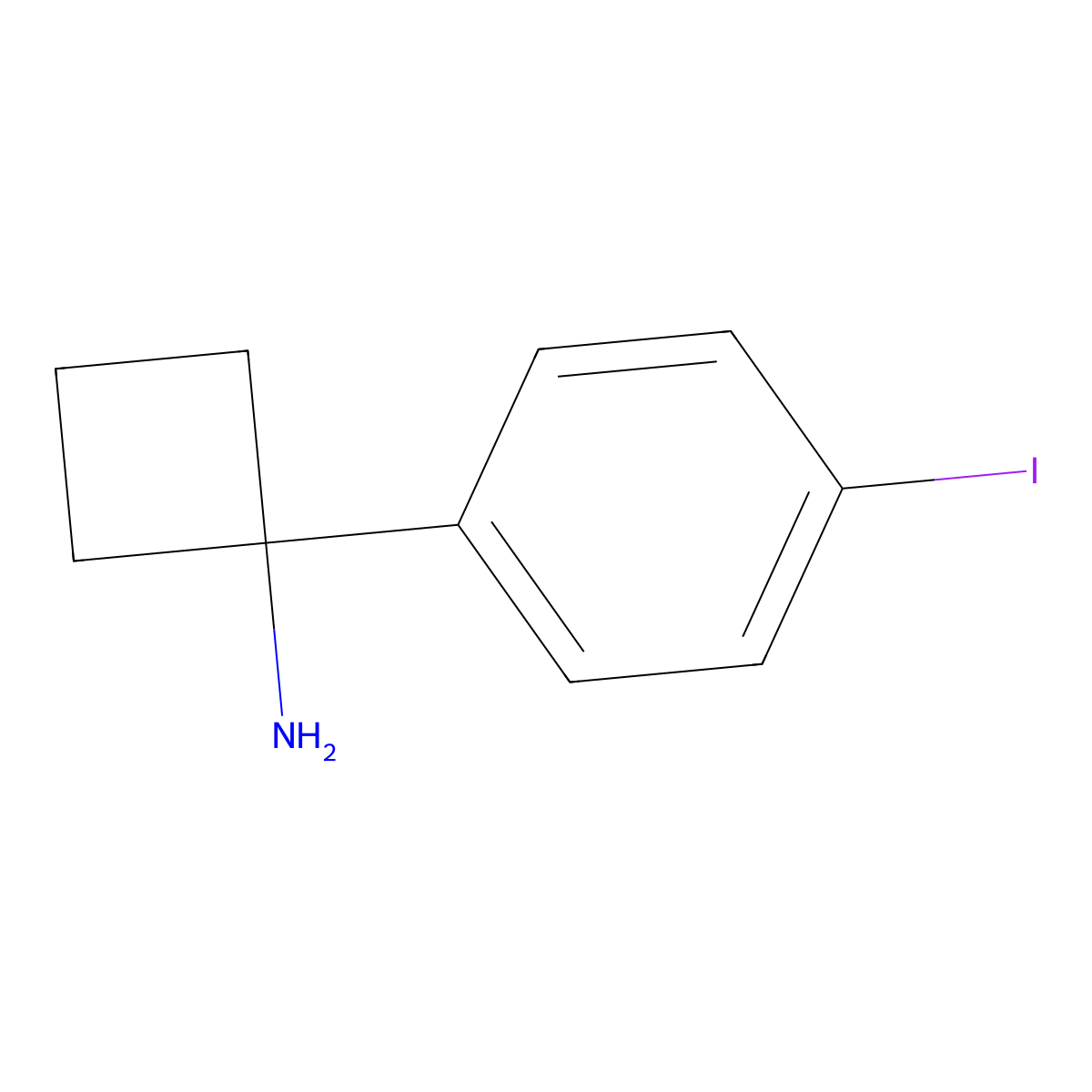 1-(4-Iodophenyl)cyclobutanamine molecular structure, CAS 1270434-64-4