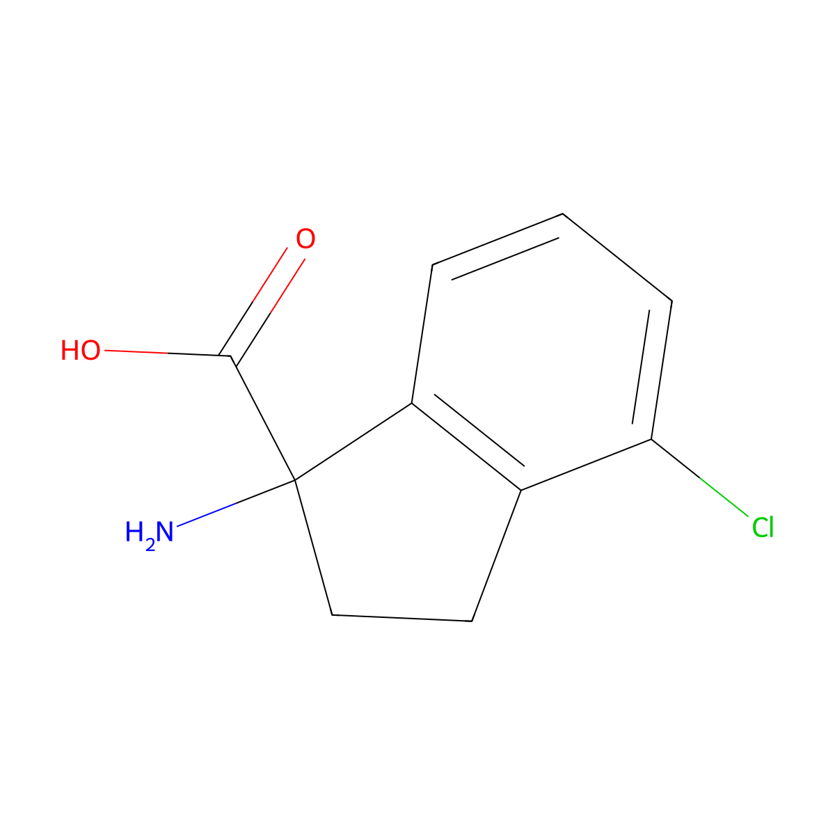 1-Amino-4-chloro-2,3-dihydro-1H-indene-1-carboxylic acid molecular structure, CAS 1270434-84-8