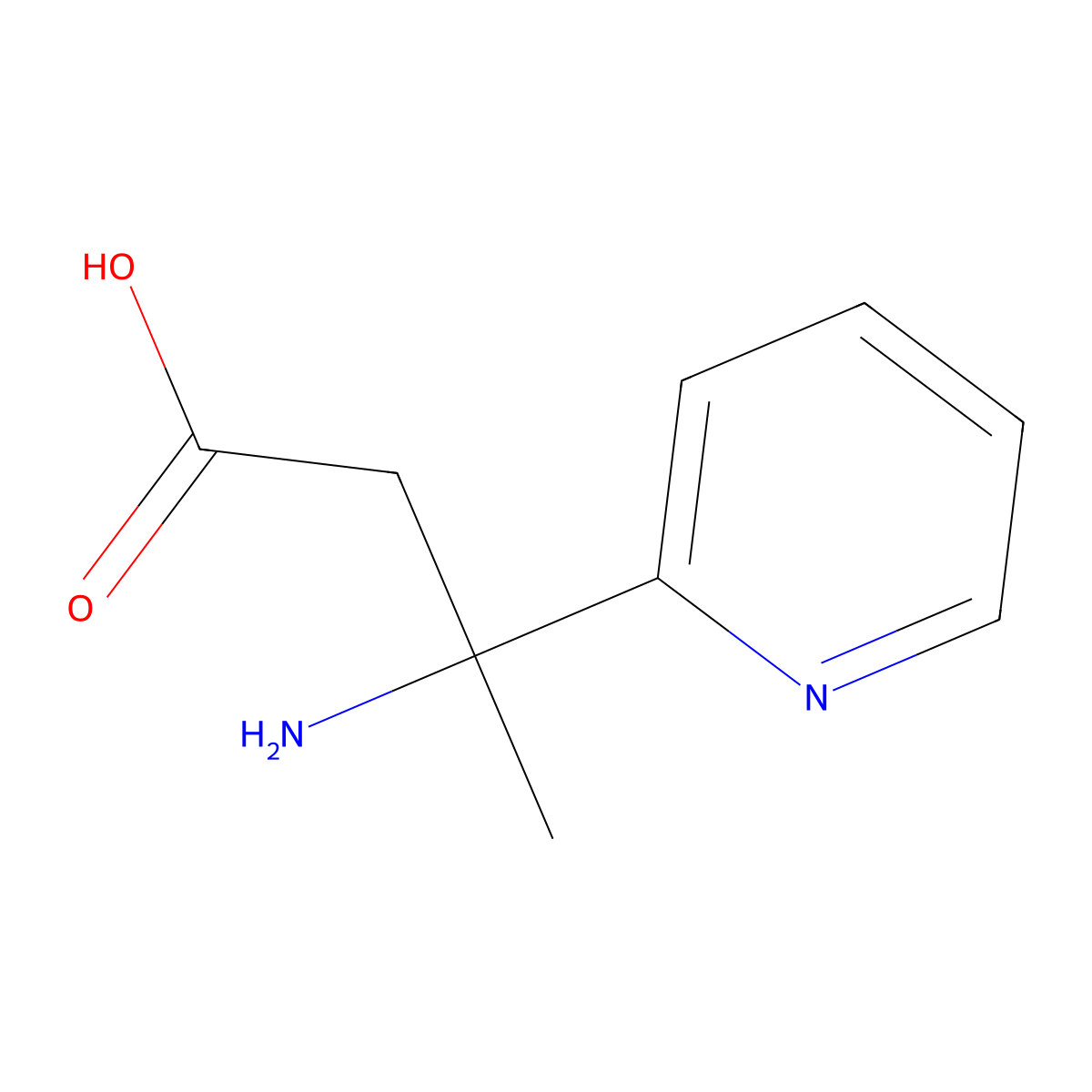 3-Amino-3-(pyridin-2-yl)butanoic acid molecular structure, CAS 1270437-93-8