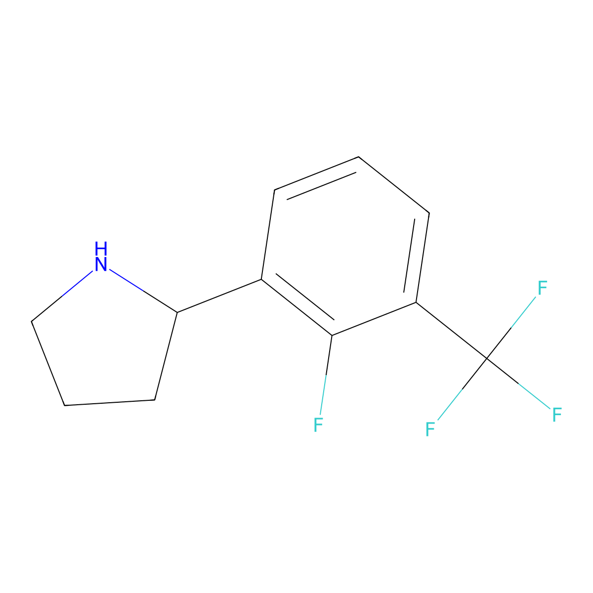 2-[2-Fluoro-3-(trifluoromethyl)phenyl]pyrrolidine molecular structure, CAS 1270440-15-7