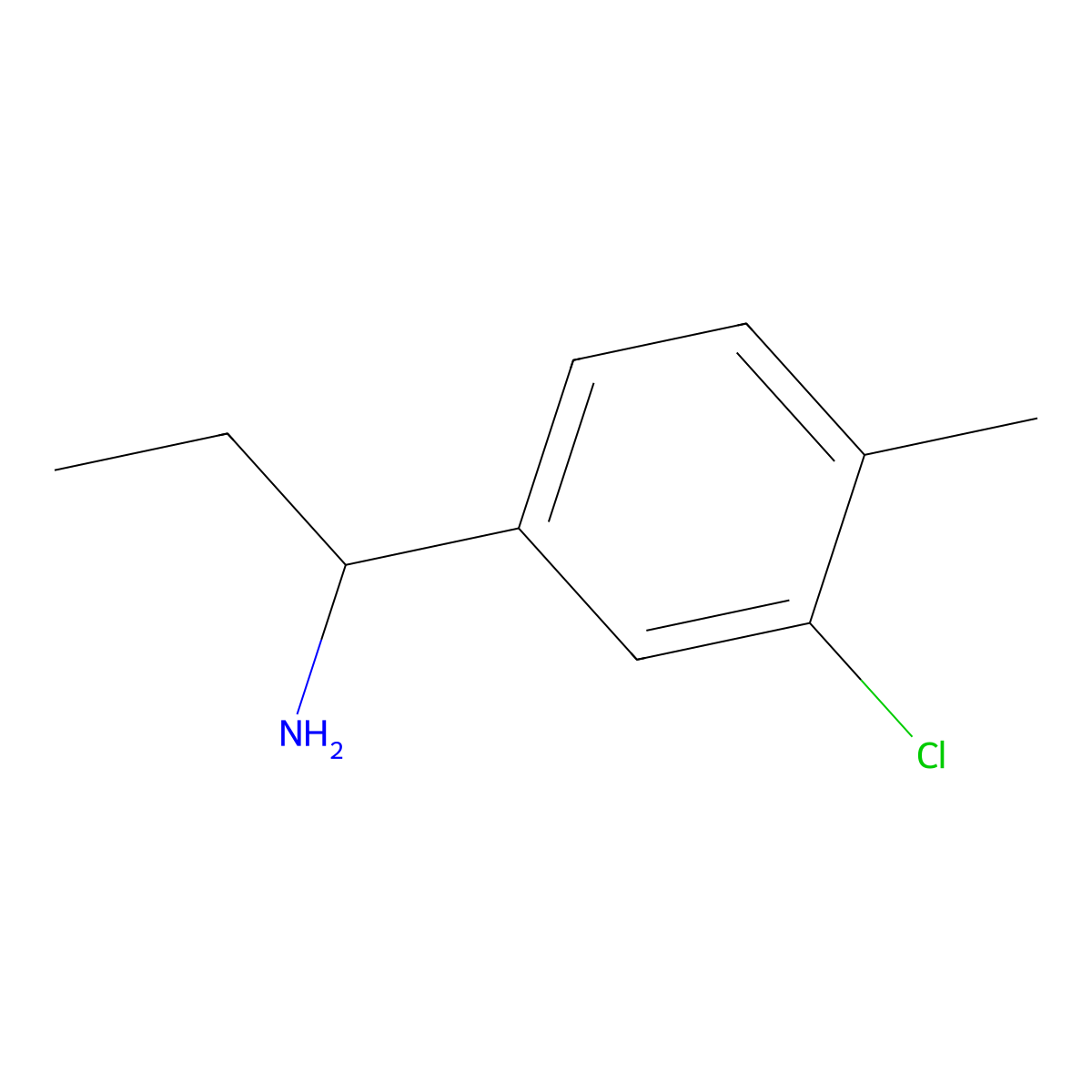 1-(3-Chloro-4-methylphenyl)propan-1-amine molecular structure, CAS 1270440-34-0