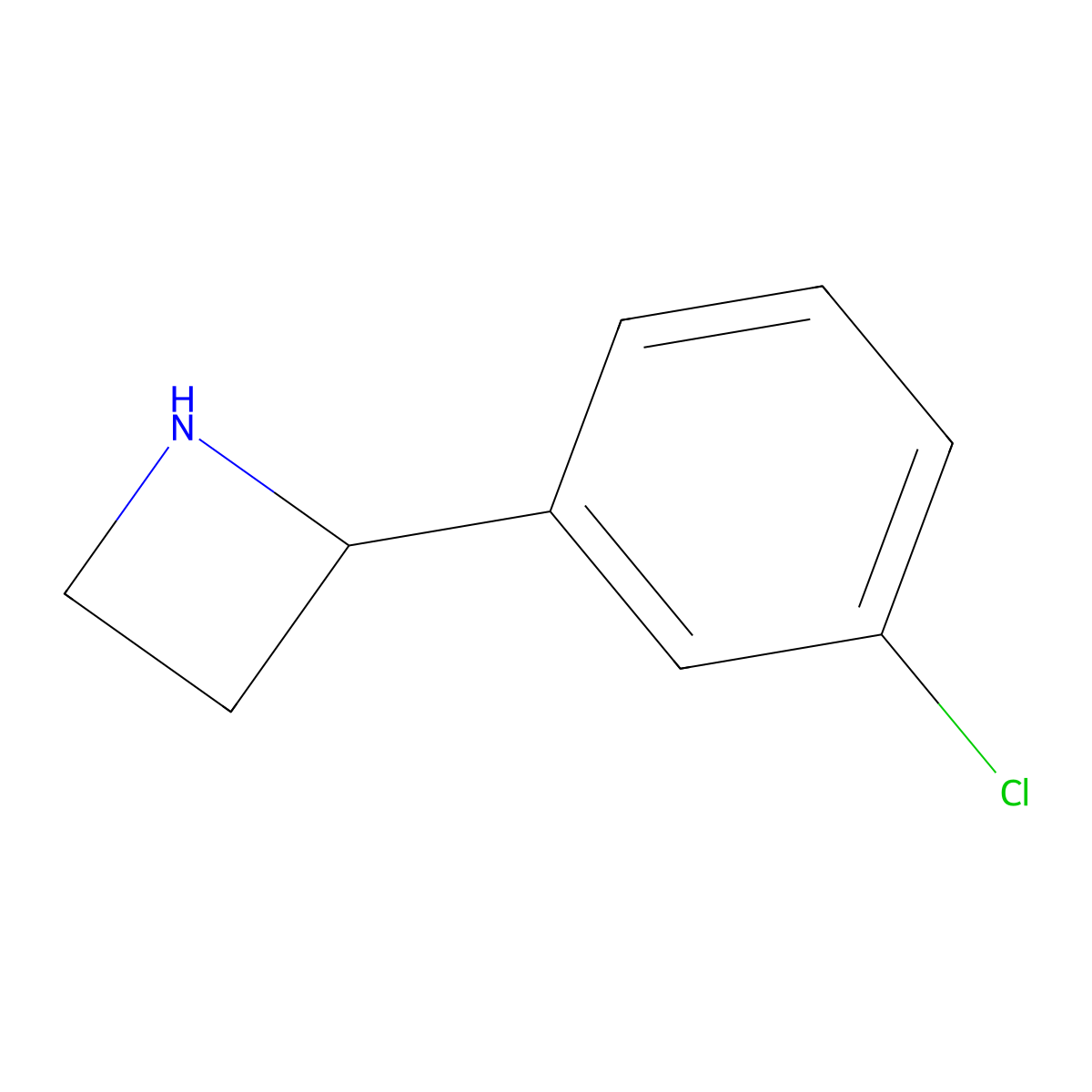 2-(3-Chlorophenyl)azetidine molecular structure, CAS 1270440-38-4