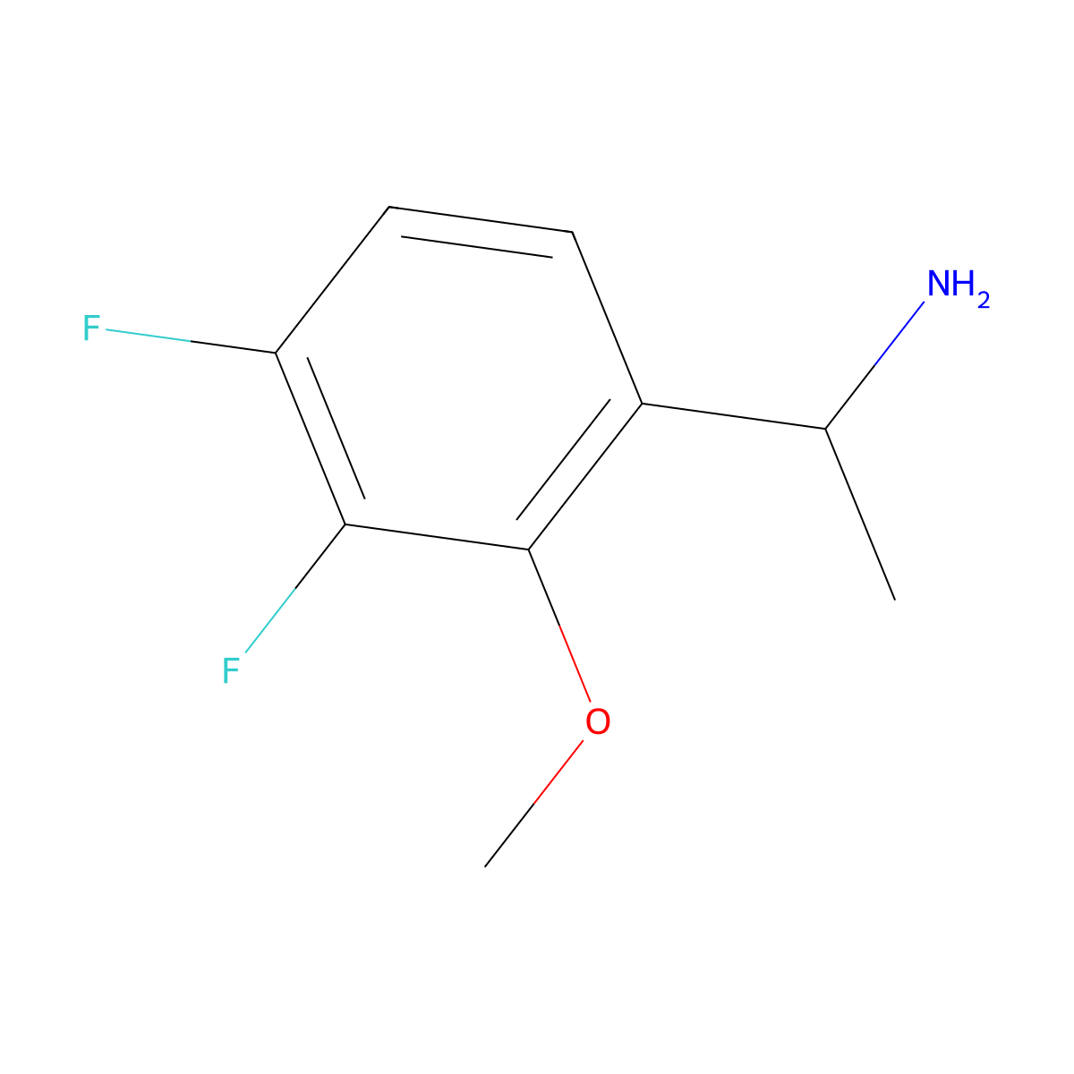 1-(3,4-Difluoro-2-methoxyphenyl)ethan-1-amine molecular structure, CAS 1270440-90-8